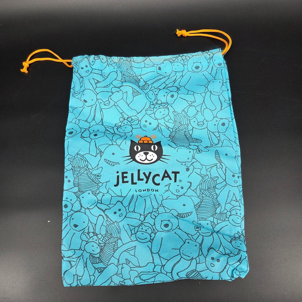 Jellycat London Drawstring Bag Blue Plush Toy All Over Print Kids